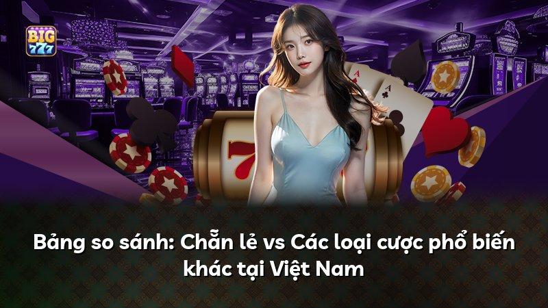Bảng so sánh: Chẵn lẻ vs Các loại cược phổ biến khác tại Việt Nam