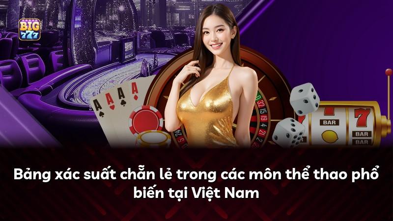 Bảng xác suất chẵn lẻ trong các môn thể thao phổ biến tại Việt Nam