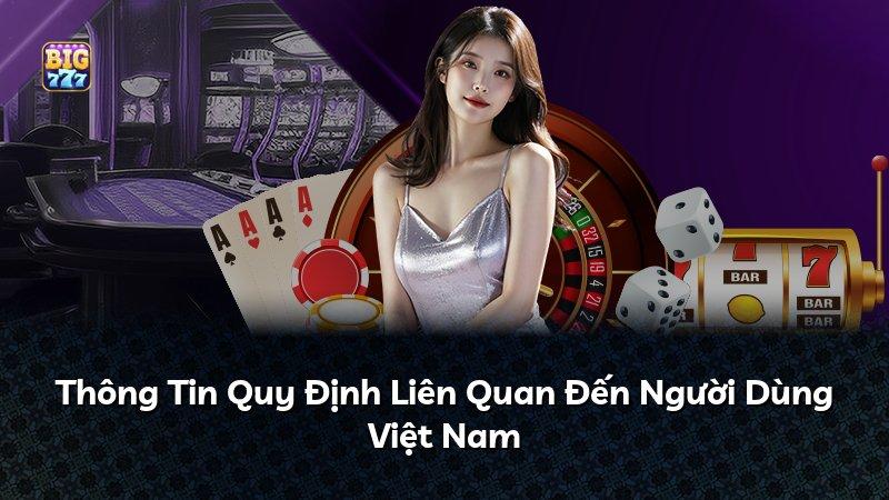 Thông Tin Quy Định Liên Quan Đến Người Dùng Việt Nam